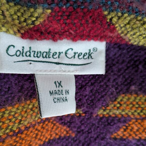 Vintage Southwestern Jacket Blazer 1X Green Purple Mutli West Geometric Concho - Picture 11 of 15